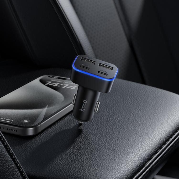 hoco Z63 Barry USB-A x 2 and Type-C x 2 Four Port Car Charger - Black