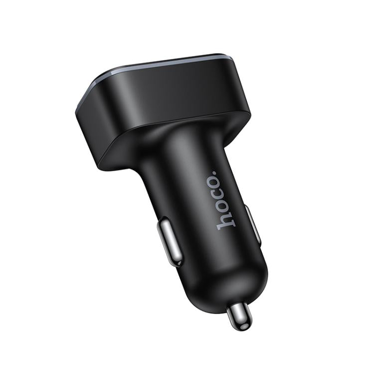 hoco Z63A Barry 42W USB-A x 2 and Type-C Digital Display Car Charger - Black