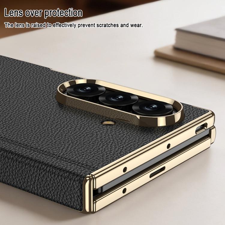 For Samsung Galaxy Z TriFold GKK Magnetic Folding Phantom Leather Single-Line Rotating Holder Phone Case