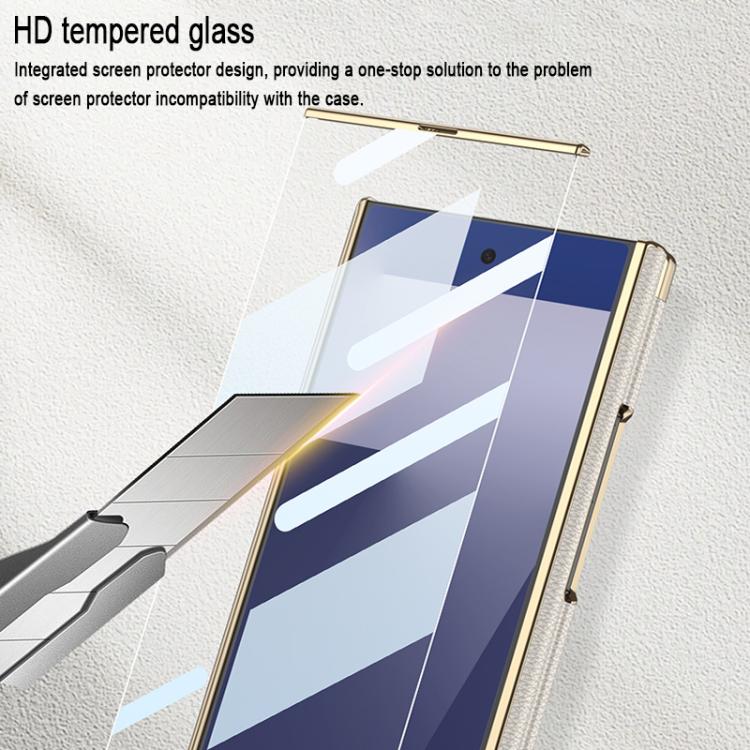 For Samsung Galaxy Z TriFold GKK Magnetic Folding Phantom Leather Single-Line Rotating Holder Phone Case