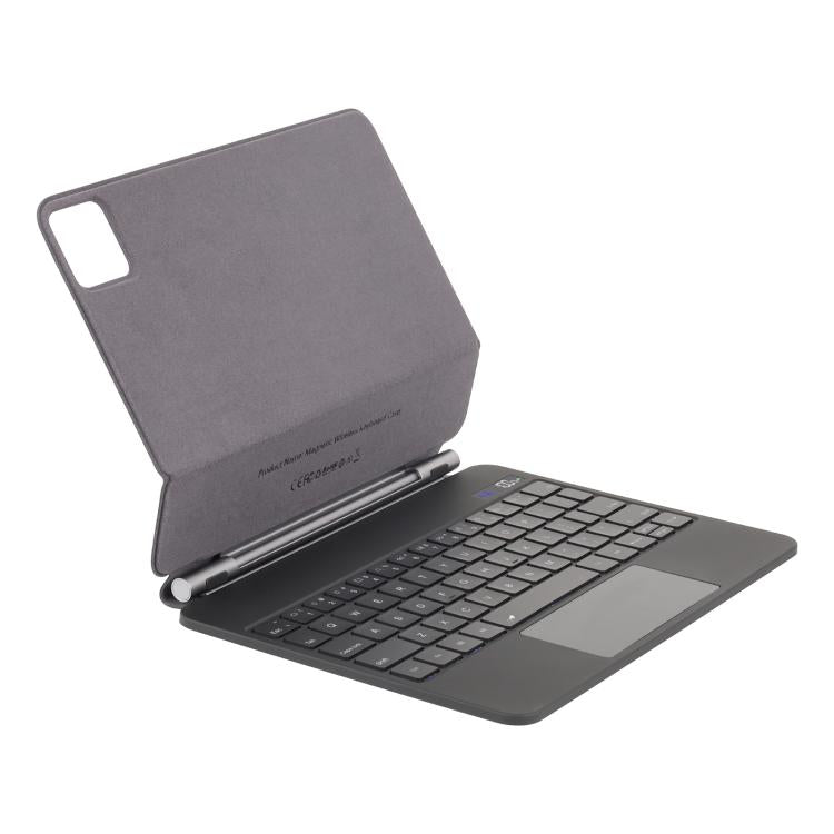 For Xiaomi Poco Pad X1 / Pad 8 / 8 Pro Floating Magnetic Bluetooth Keyboard Leather Tablet Case - Black