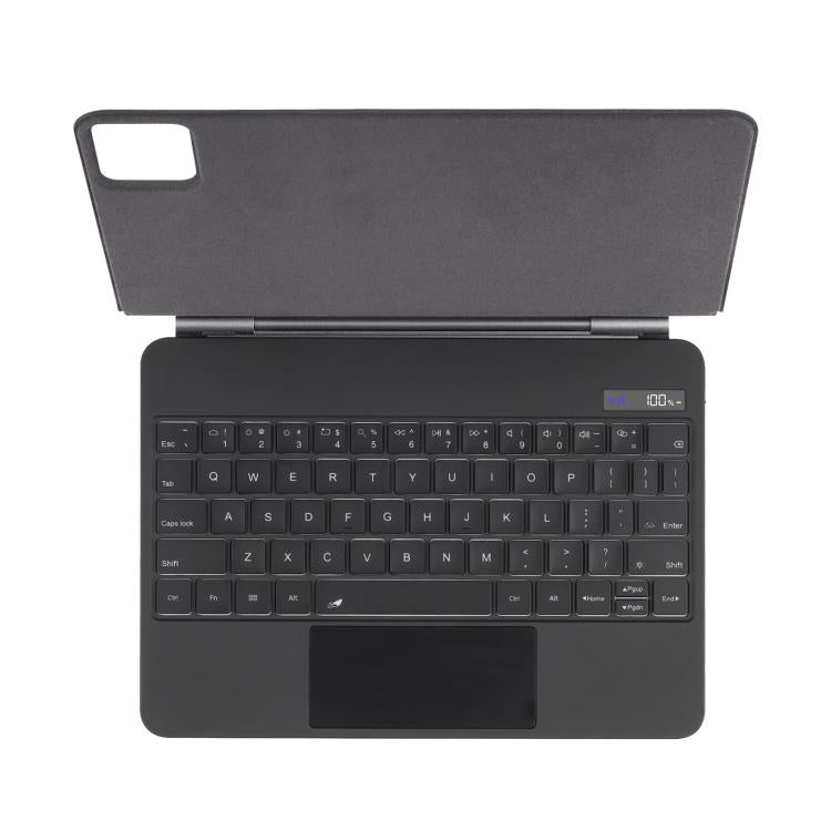 For Xiaomi Poco Pad X1 / Pad 8 / 8 Pro Floating Magnetic Bluetooth Keyboard Leather Tablet Case - Black