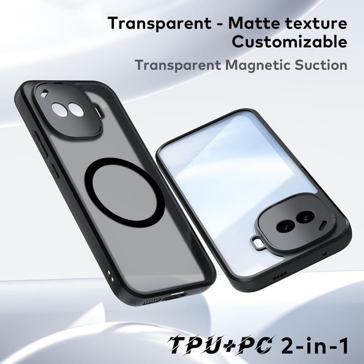 For vivo iQOO Z11 Turbo 5G Fine Pore Magnetic TPU Hybrid PC Phone Case - Matte Black