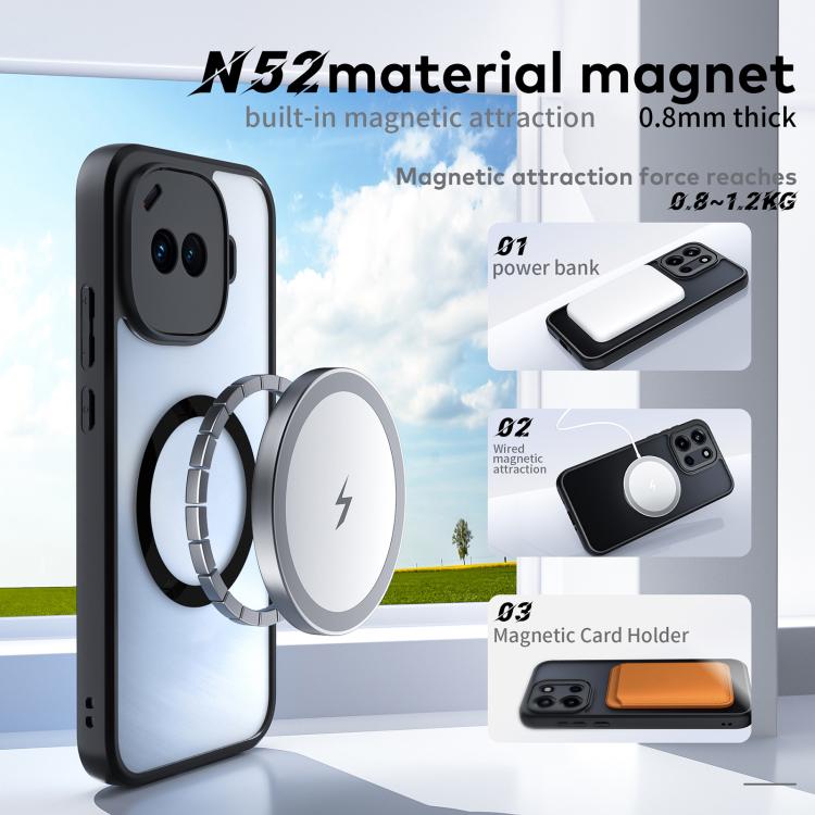 For vivo iQOO Z11 Turbo 5G Fine Pore Magnetic TPU Hybrid PC Phone Case - Matte Black