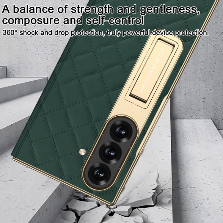 For Samsung Galaxy Z TriFold GKK Integrated Diamond Pattern Full Coverage Flip Phone Case with Holder