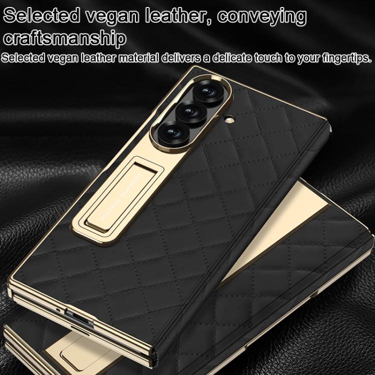 For Samsung Galaxy Z TriFold GKK Integrated Diamond Pattern Full Coverage Flip Phone Case with Holder