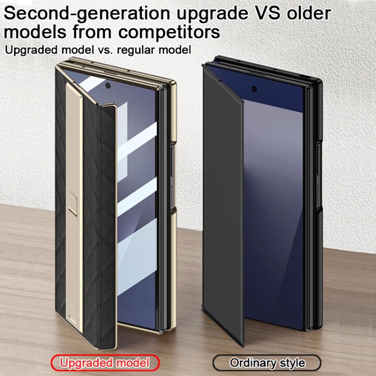 For Samsung Galaxy Z TriFold GKK Integrated Diamond Pattern Full Coverage Flip Phone Case with Holder