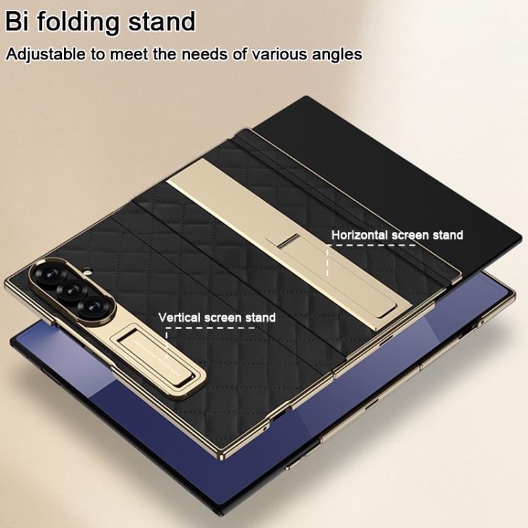 For Samsung Galaxy Z TriFold GKK Integrated Diamond Pattern Full Coverage Flip Phone Case with Holder