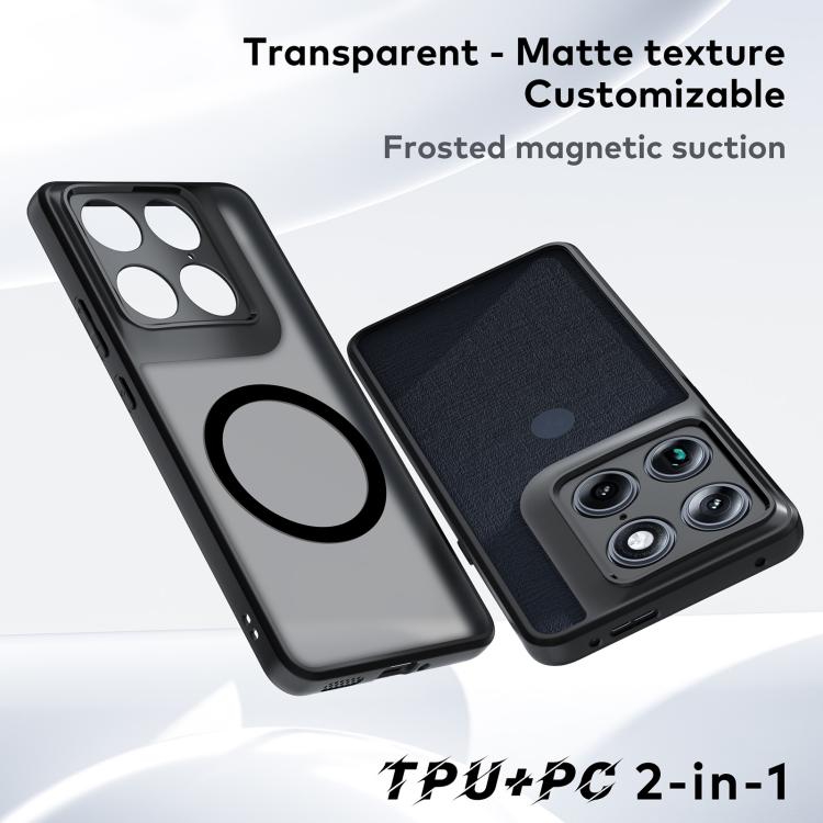 For Motorola Edge 70 Ultra 5G Fine Pore Magnetic TPU Hybrid PC Phone Case - Matte Black