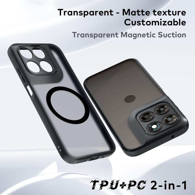 For Motorola Moto G77 5G Fine Pore Magnetic TPU Hybrid PC Phone Case - Matte Black