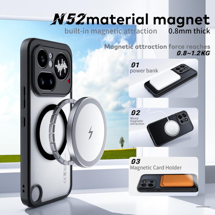 For Nothing Phone 4a Pro Fine Pore Magnetic TPU Hybrid PC Phone Case - Matte Black