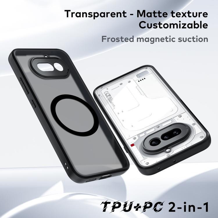 For Nothing Phone 4a Fine Pore Magnetic TPU Hybrid PC Phone Case - Matte Black