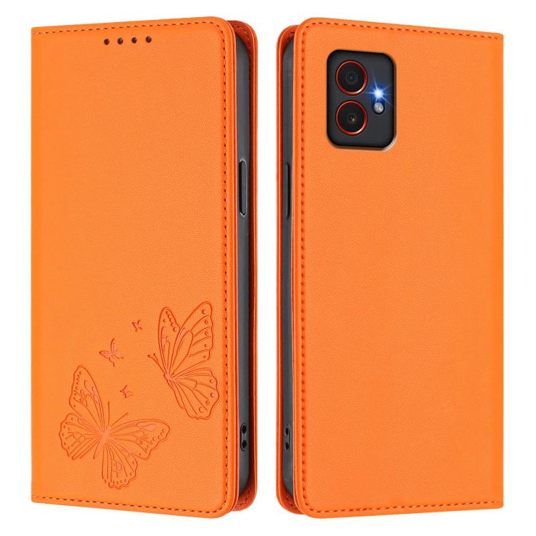 For Samsung Galaxy Xcover7 Pro 5G Strong Magnetic Dual Butterfly RFID Vegan Leather Phone Case