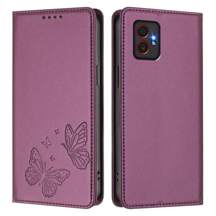 For Samsung Galaxy Xcover7 Pro 5G Strong Magnetic Dual Butterfly RFID Vegan Leather Phone Case