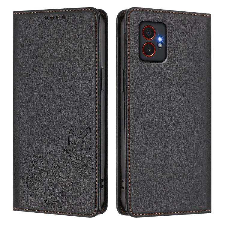 For Samsung Galaxy Xcover7 Pro 5G Strong Magnetic Dual Butterfly RFID Vegan Leather Phone Case