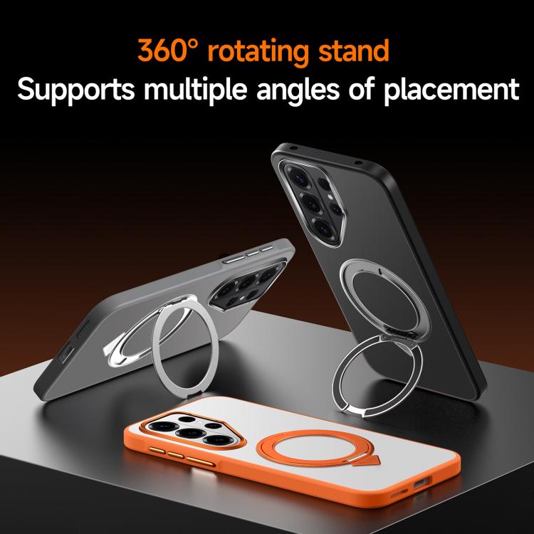 For Samsung Galaxy S26 Ultra 5G SULADA 360 Degree Rotation Holder Frosted Magnetic Phone Case