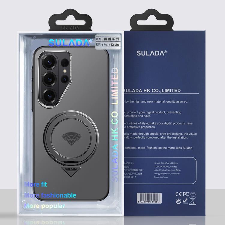 For Samsung Galaxy S26 5G SULADA 360 Degree Rotation Holder Frosted Magnetic Phone Case