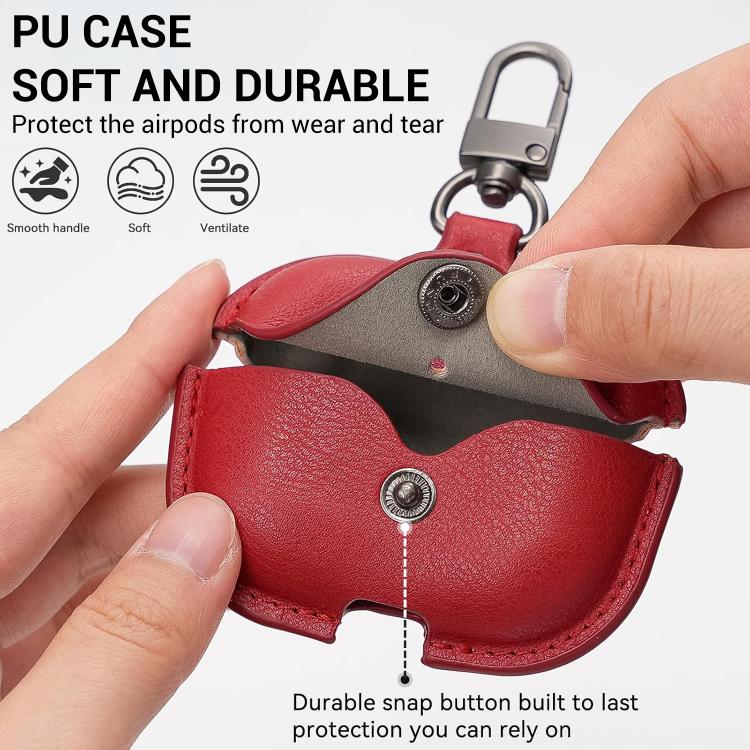 For AirPods Pro 3 XDcase Business Leather Earphone Protective Case with Hook