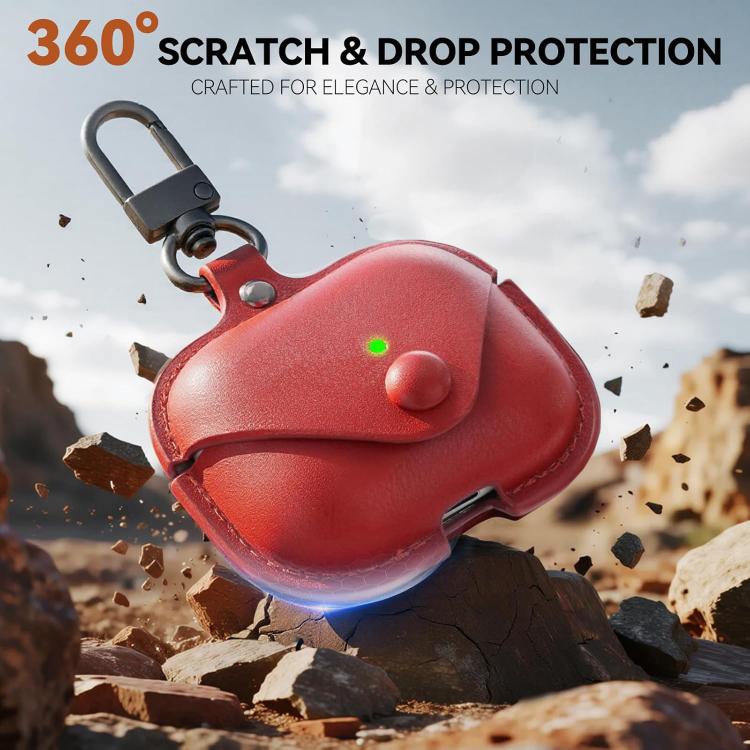 For AirPods Pro 3 XDcase Business Leather Earphone Protective Case with Hook
