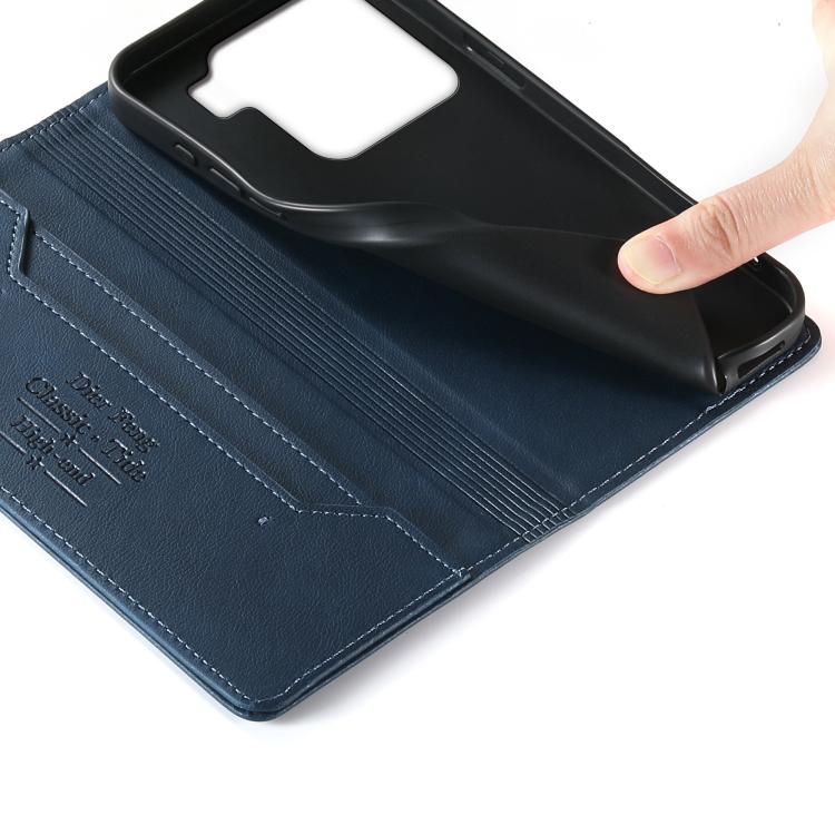 For Xiaomi 15 Dierfeng Metal Snap Magnetic RFID Vegan Leather Phone Case