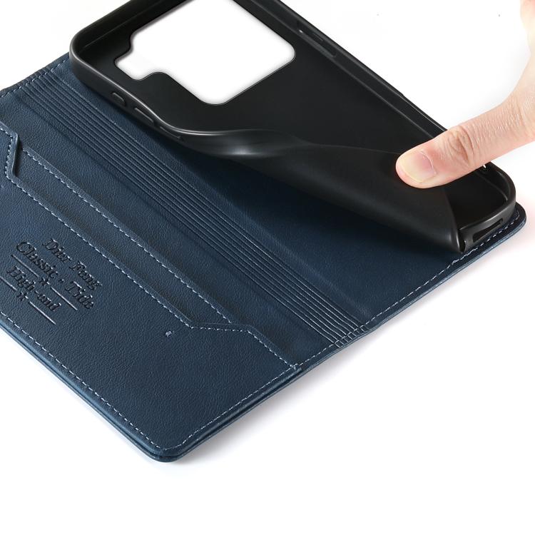 For Xiaomi 15 Pro Dierfeng Metal Snap Magnetic RFID Vegan Leather Phone Case