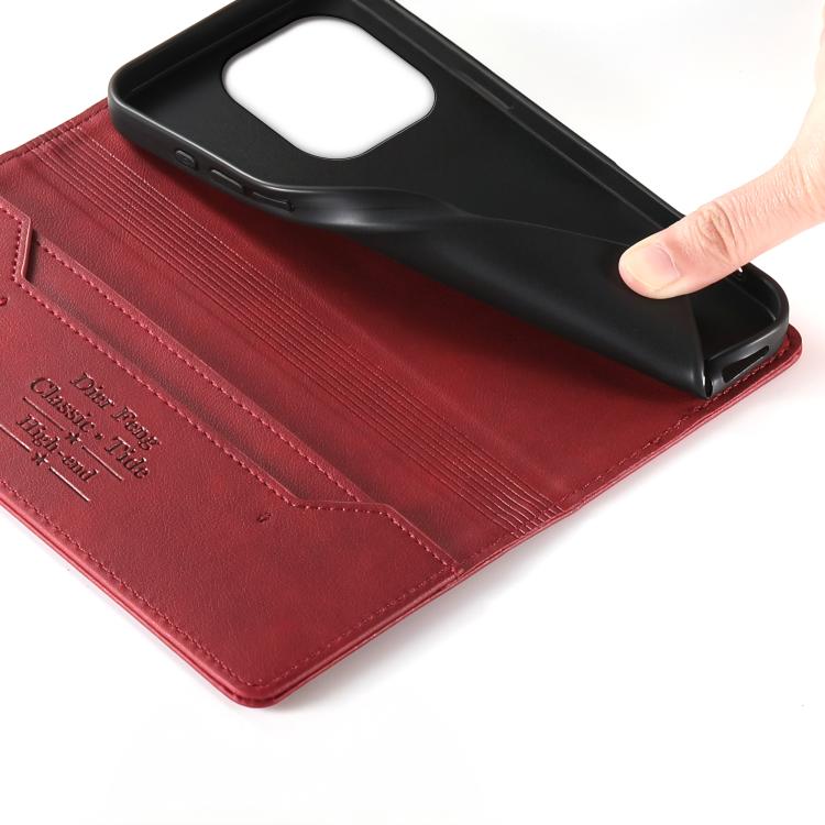 For Xiaomi 15T 5G Dierfeng Metal Snap Magnetic RFID Vegan Leather Phone Case
