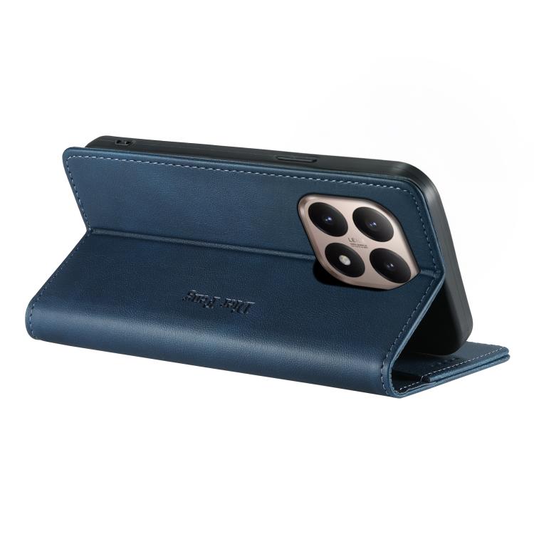 For Xiaomi 15T 5G Dierfeng Metal Snap Magnetic RFID Vegan Leather Phone Case