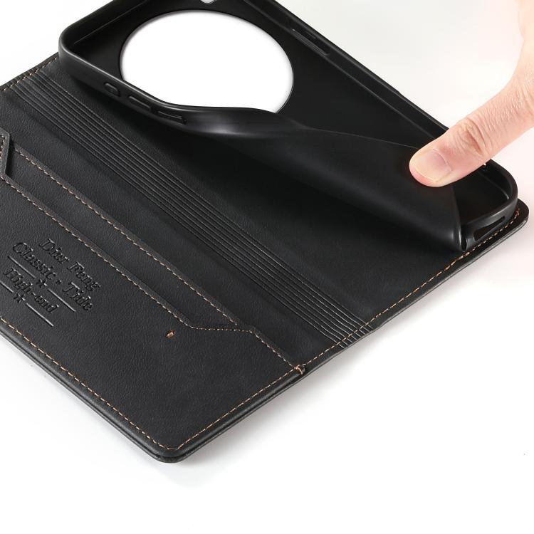 For Xiaomi 15 Ultra Dierfeng Metal Snap Magnetic RFID Vegan Leather Phone Case