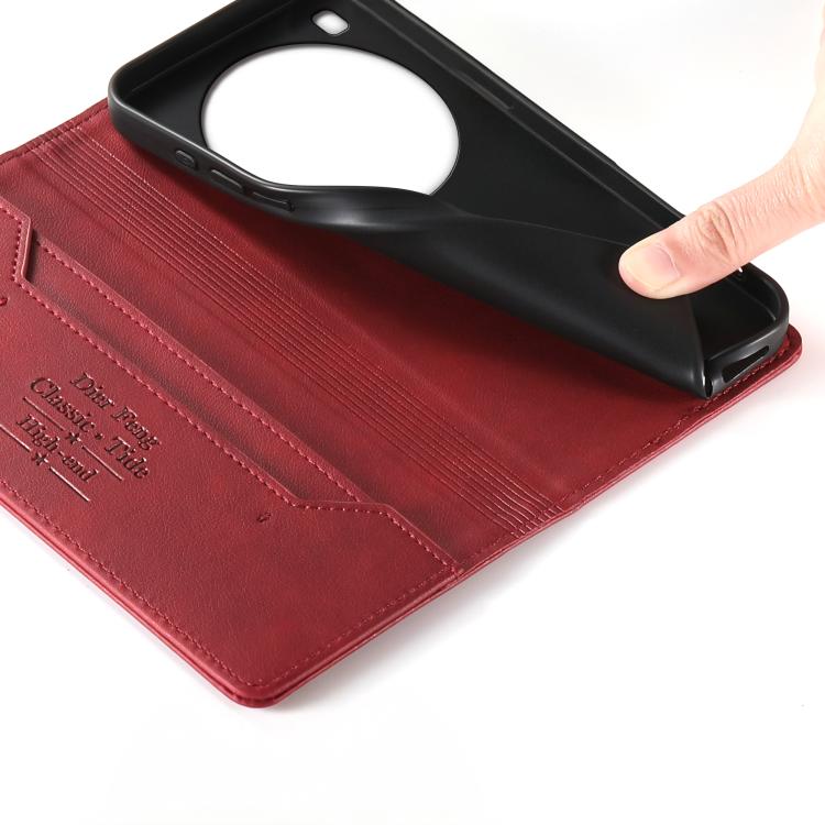 For Xiaomi 15 Ultra Dierfeng Metal Snap Magnetic RFID Vegan Leather Phone Case