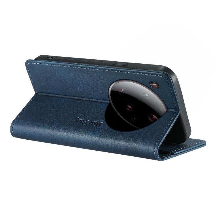 For Xiaomi 15 Ultra Dierfeng Metal Snap Magnetic RFID Vegan Leather Phone Case