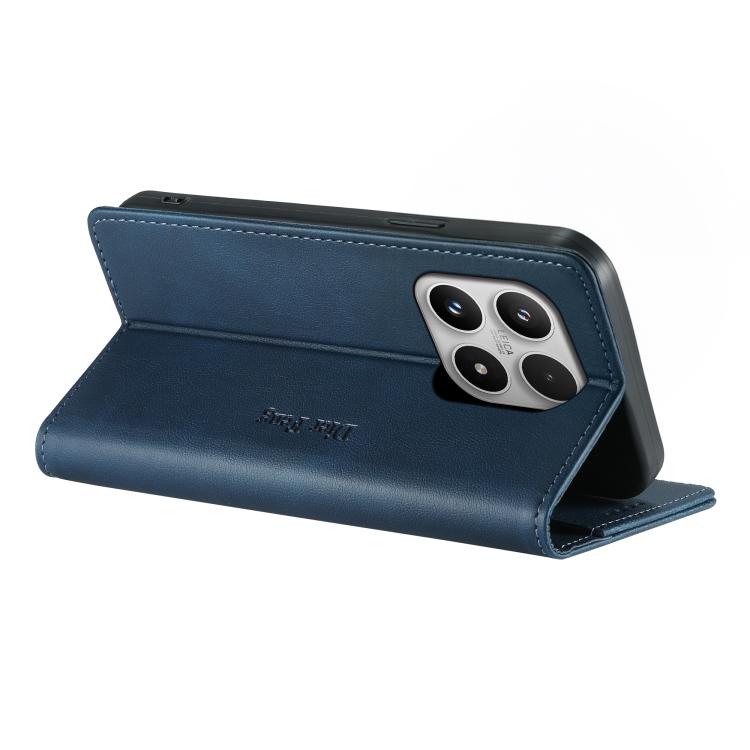 For Xiaomi 17 Dierfeng Metal Snap Magnetic RFID Vegan Leather Phone Case