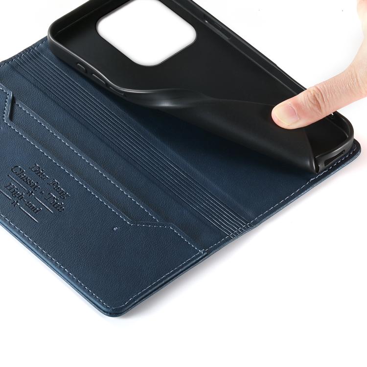 For Xiaomi 17 Dierfeng Metal Snap Magnetic RFID Vegan Leather Phone Case