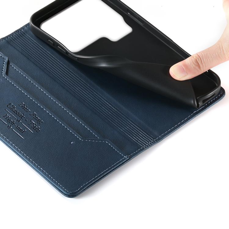 For Xiaomi 17 Pro Dierfeng Metal Snap Magnetic RFID Vegan Leather Phone Case