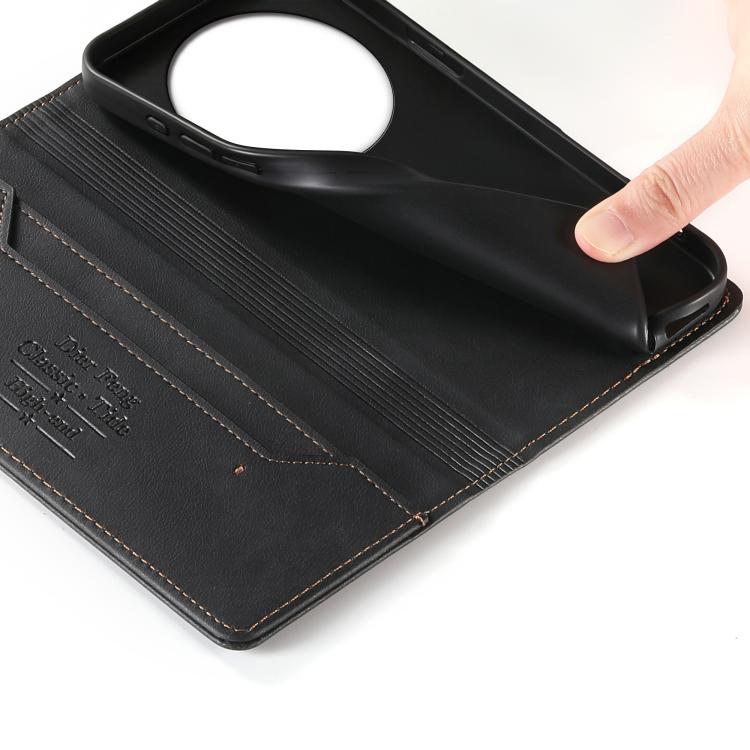 For Xiaomi 17 Ultra Dierfeng Metal Snap Magnetic RFID Vegan Leather Phone Case
