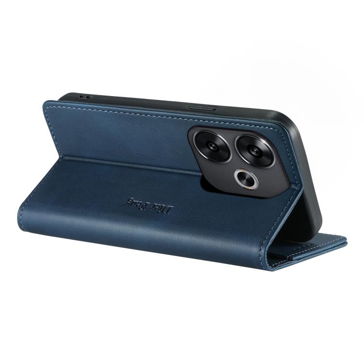 For Xiaomi Poco F6 / Redmi Turbo 3 Dierfeng Metal Snap Magnetic RFID Vegan Leather Phone Case