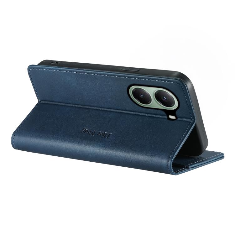 For Xiaomi Poco X7 Pro / Redmi Turbo 4 Dierfeng Metal Snap Magnetic RFID Vegan Leather Phone Case