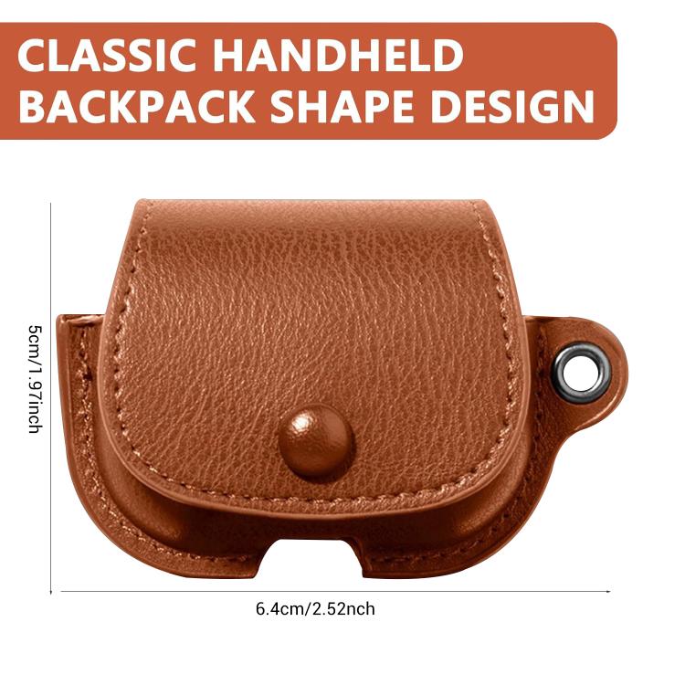 For AirPods 4 XDcase Backpack Style PU Leather Earphone Protective Case with Carabiner