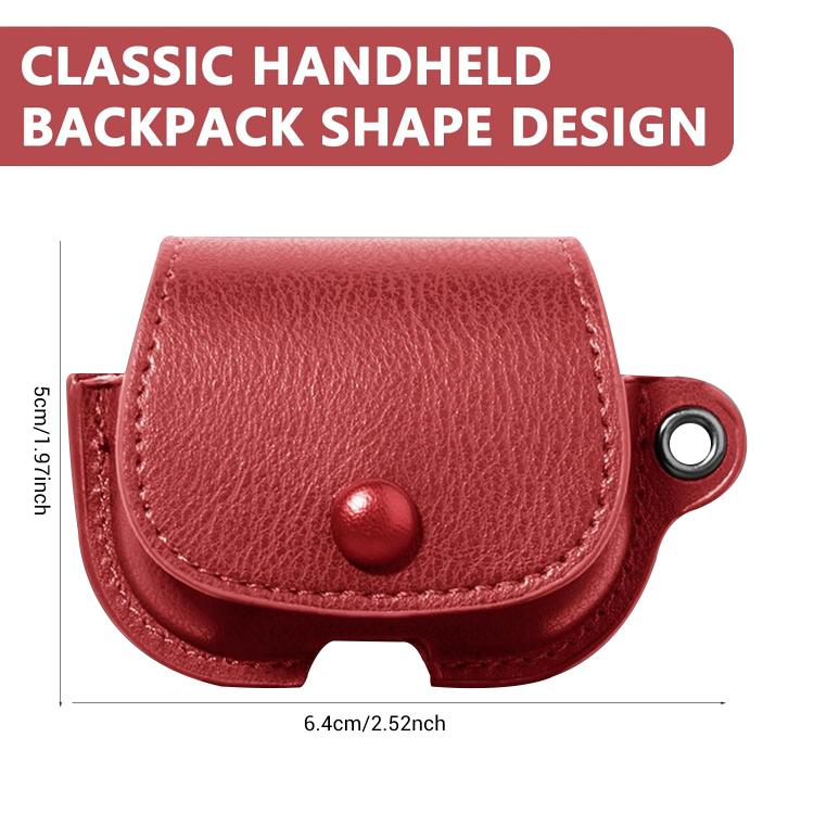 For AirPods 4 XDcase Backpack Style PU Leather Earphone Protective Case with Carabiner