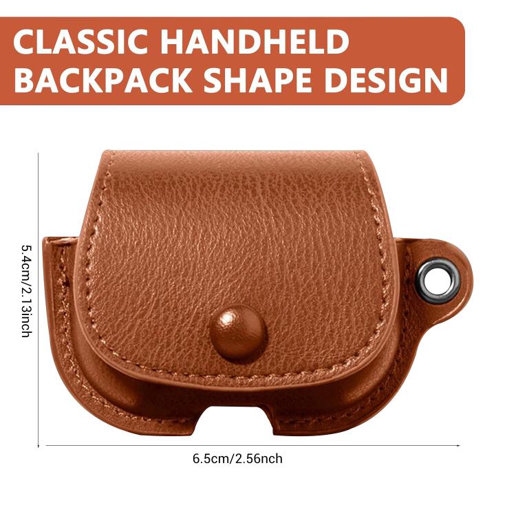For AirPods Pro 2 / 1 XDcase Backpack Style PU Leather Earphone Protective Case with Carabiner