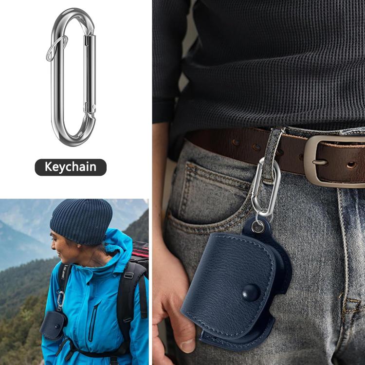 For AirPods Pro 2 / 1 XDcase Backpack Style PU Leather Earphone Protective Case with Carabiner