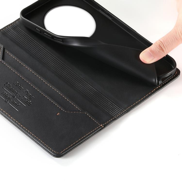 For Redmi 14C 4G / 14R / A4 5G Dierfeng Metal Snap Magnetic RFID Vegan Leather Phone Case