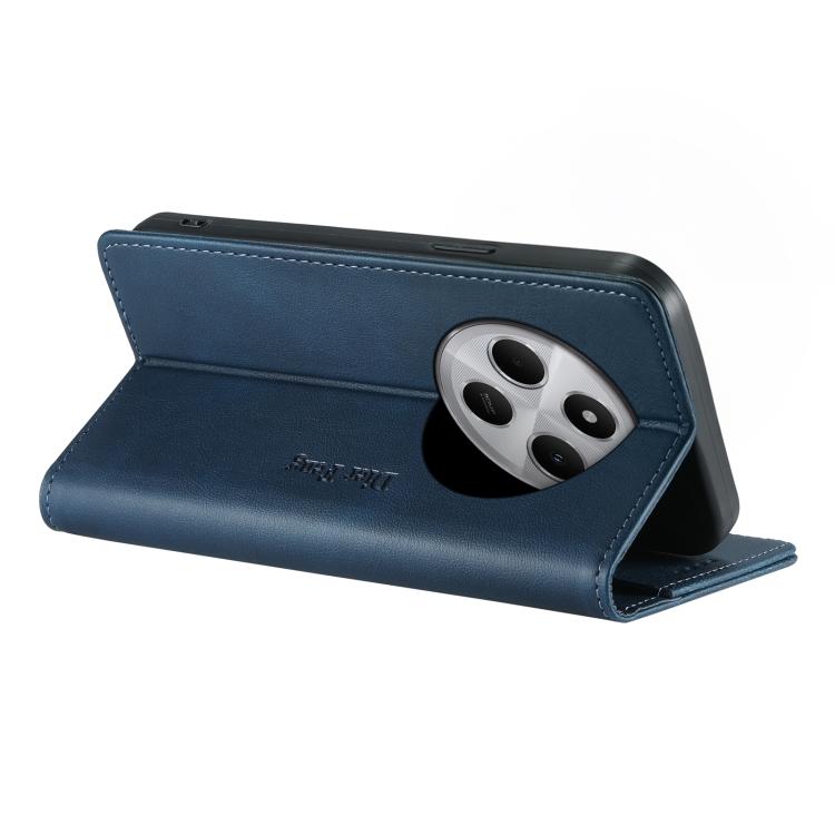 For Redmi 14C 4G / 14R / A4 5G Dierfeng Metal Snap Magnetic RFID Vegan Leather Phone Case