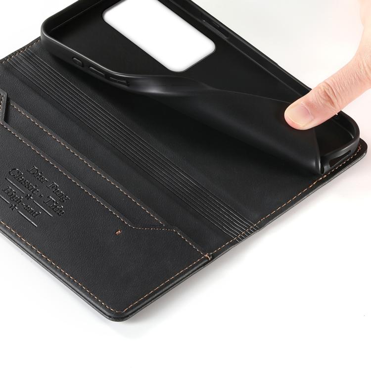 For Redmi 15 5G Global / 15 4G SEA 169.5mm Dierfeng Metal Snap Magnetic RFID Vegan Leather Phone Case