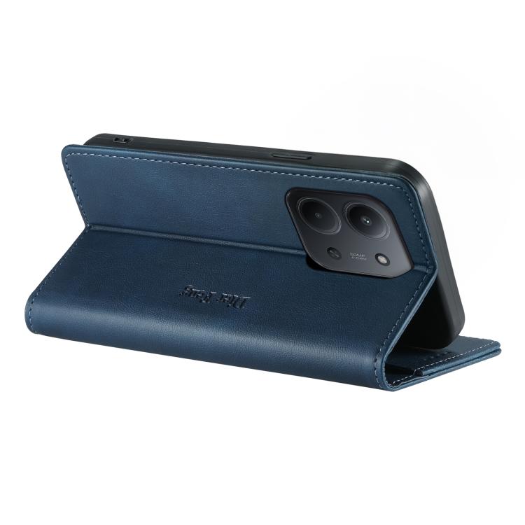 For Redmi 15C 5G / 4G 171mm / Poco C85 4G Dierfeng Metal Snap Magnetic RFID Vegan Leather Phone Case