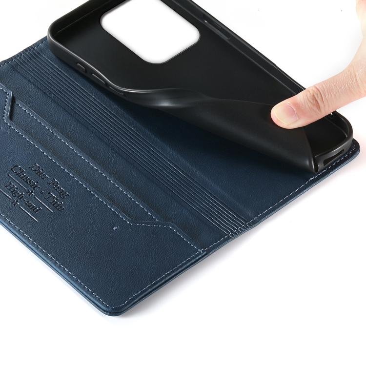 For Redmi 15C 5G / 4G 171mm / Poco C85 4G Dierfeng Metal Snap Magnetic RFID Vegan Leather Phone Case