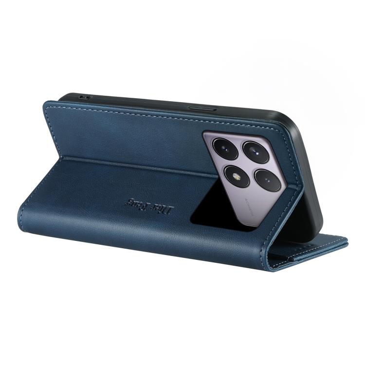 For Redmi K70 / K70 Pro / Poco F6 Pro Dierfeng Metal Snap Magnetic RFID Vegan Leather Phone Case
