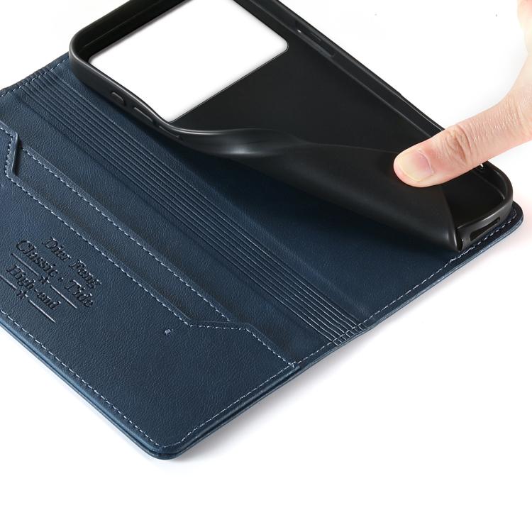 For Redmi K70 / K70 Pro / Poco F6 Pro Dierfeng Metal Snap Magnetic RFID Vegan Leather Phone Case