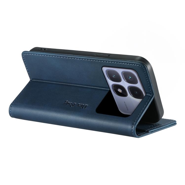 For Redmi K70 Ultra Dierfeng Metal Snap Magnetic RFID Vegan Leather Phone Case
