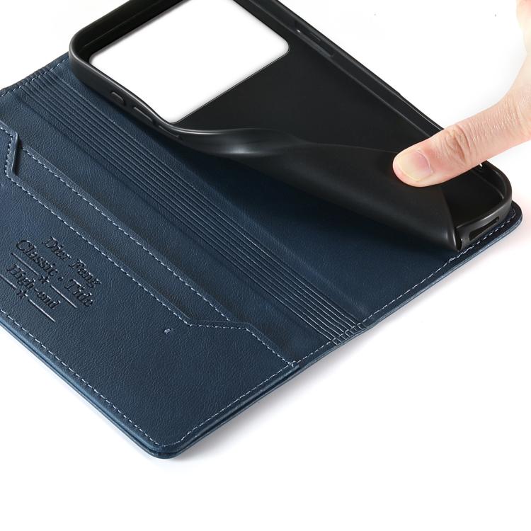 For Redmi K70 Ultra Dierfeng Metal Snap Magnetic RFID Vegan Leather Phone Case