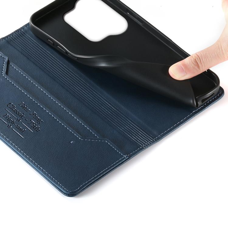 For Redmi Note 13 Pro 4G / Poco M6 Pro 4G Dierfeng Metal Snap Magnetic RFID Vegan Leather Phone Case